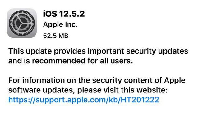 新县苹果手机维修分享iOS12.5.2发布，建议所有老苹果用户安装 